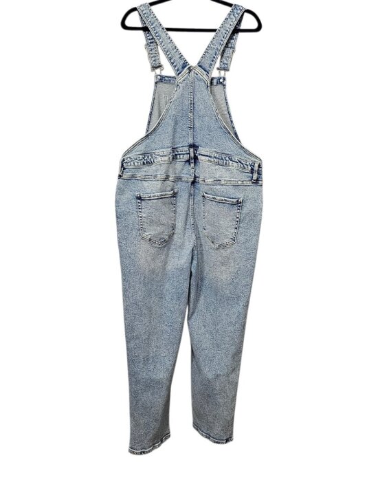 Ava & Viv Denim Straight Leg Distressed Cotton Blue Jean Overalls Size 20 - Picture 5 of 7